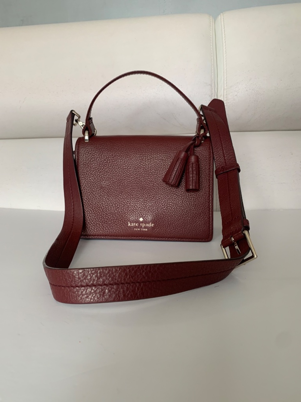 Kate Spade Hayes Medium with Top Handle and Crossbody Genuine Leather Like New